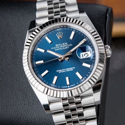 rolex datejust 2 blue dial fluted bezel|rolex datejust 41 white jubilee.